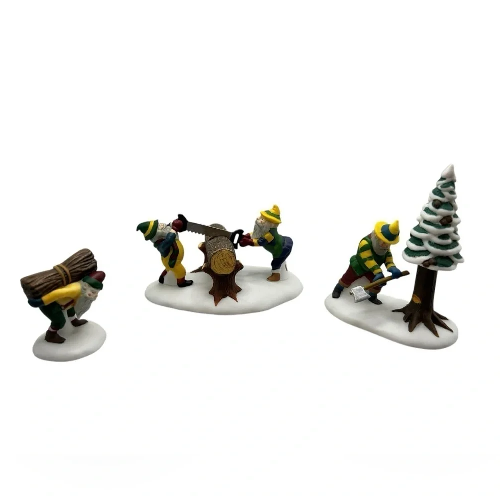 Dept. 56 WOODSMEN ELVES Set of 3 Heritage Village Collection #5630-8 in Box